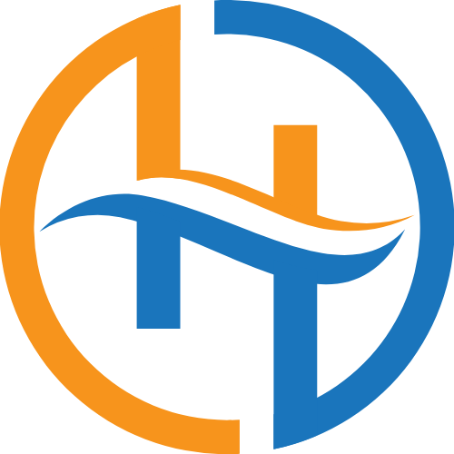 黄色蓝色搭配H字母 logo png