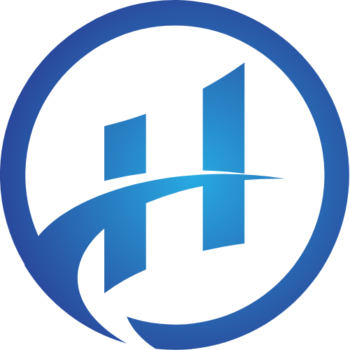渐变蓝色科技风字母H logo png