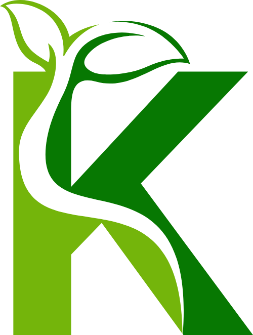 绿色叶子K字母 logo png