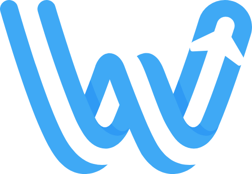 蓝色W字母微渐变 logo png