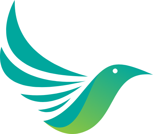 飞鸟绿色翅膀造型LOGO图标素材 - 标小智
