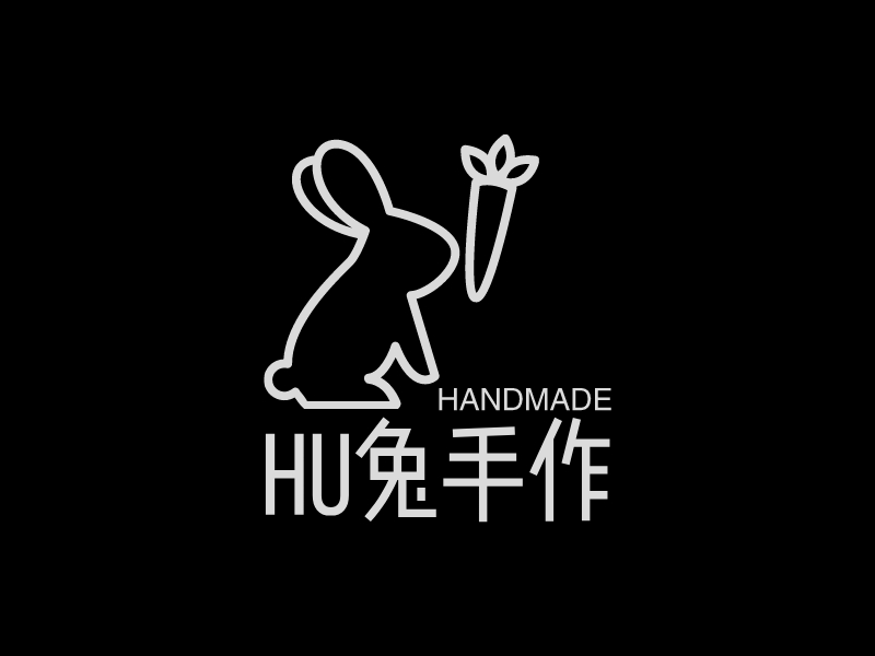 Hu兔手作logo设计