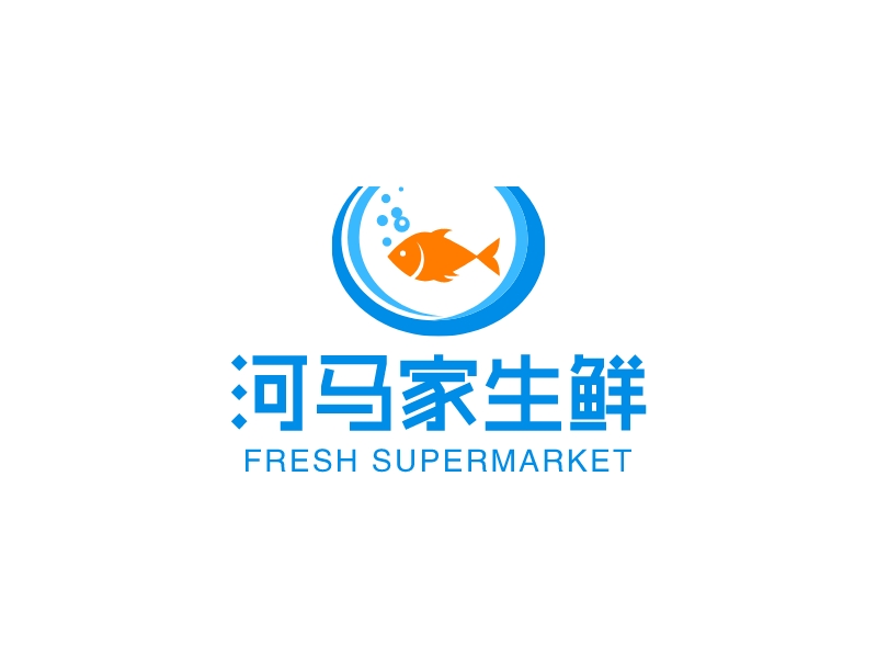 河马家生鲜logo设计