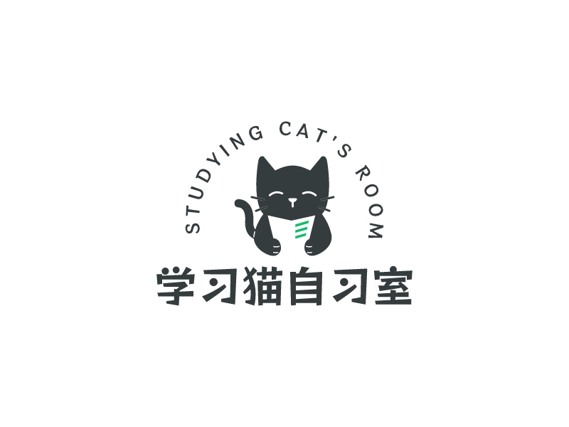 学习猫自习室logo设计