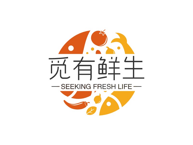 觅有鲜生 logo | 一键设计餐饮小吃 logo - 标小智